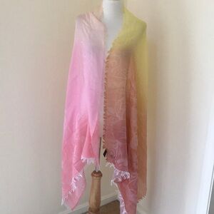 SAMKAS made in Italy yellow multi cotton scarf